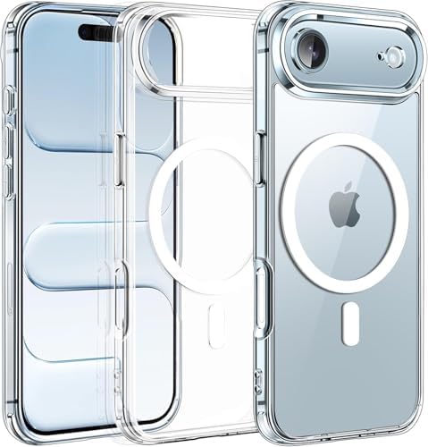 iPhone Transparent MagSafe Case | Anti-Yellow Cover + 4 FREE Gifts (Cable protector + Camera Lens Protector + Tempered Glass + sticky pad) 17 Air
