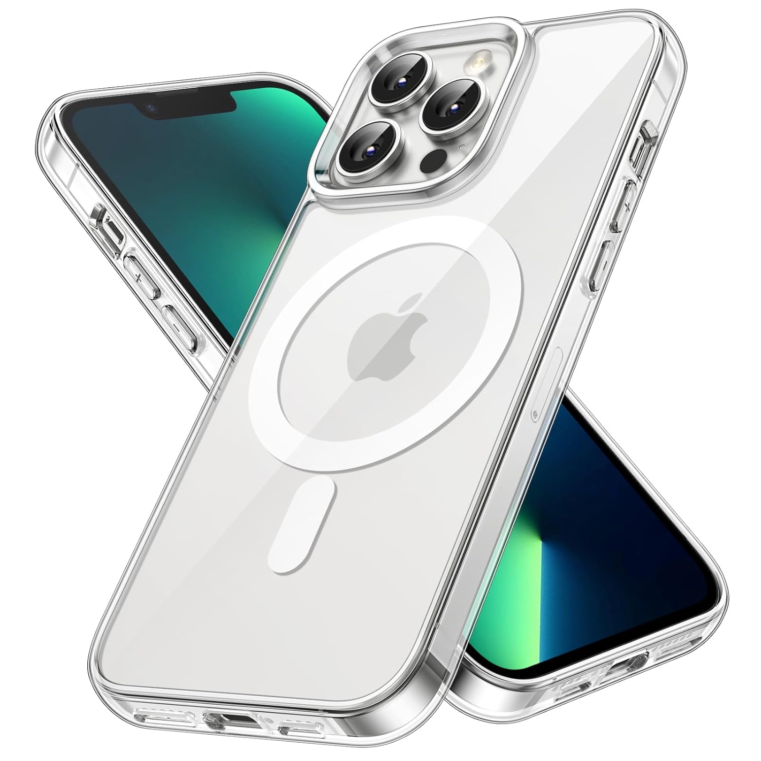 iPhone Transparent MagSafe Case | Anti-Yellow Cover + 4 FREE Gifts (Cable protector + Camera Lens Protector + Tempered Glass + sticky pad)