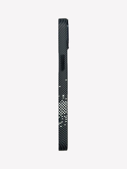 Black Sparkle Texture Armid fiber Slim magsafe Cover