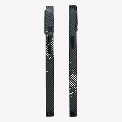 Black Sparkle Texture Armid fiber Slim magsafe Cover