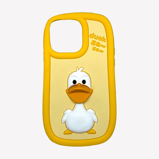 Durable 3D Cartoon Duck iPhone Case - Soft Silicone with for iPhone 15